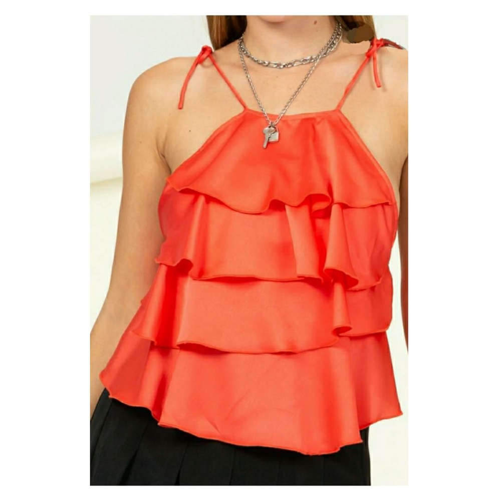 HYFVE Halter Spaghetti Strap Ruffle Top - Picture 8 of 8